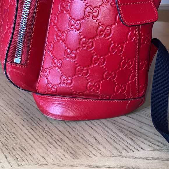 ❤️ Authentic Red Guccissima Leather Backpack - Picture 5 of 17